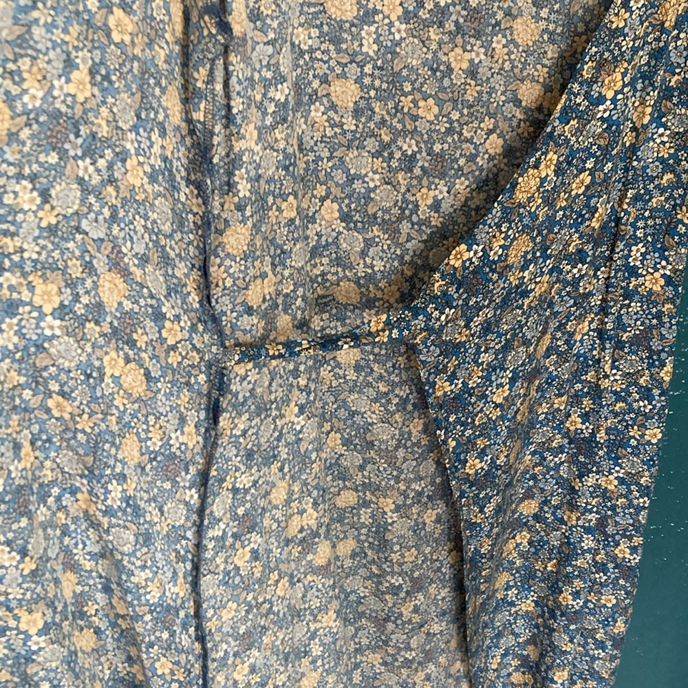 Natural Life Floral Blue Maxi, Wrap Dress small - Picture 7 of 9